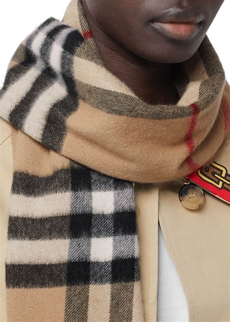 burberry check scarf 100 silk beige|burberry giant check cashmere scarf.